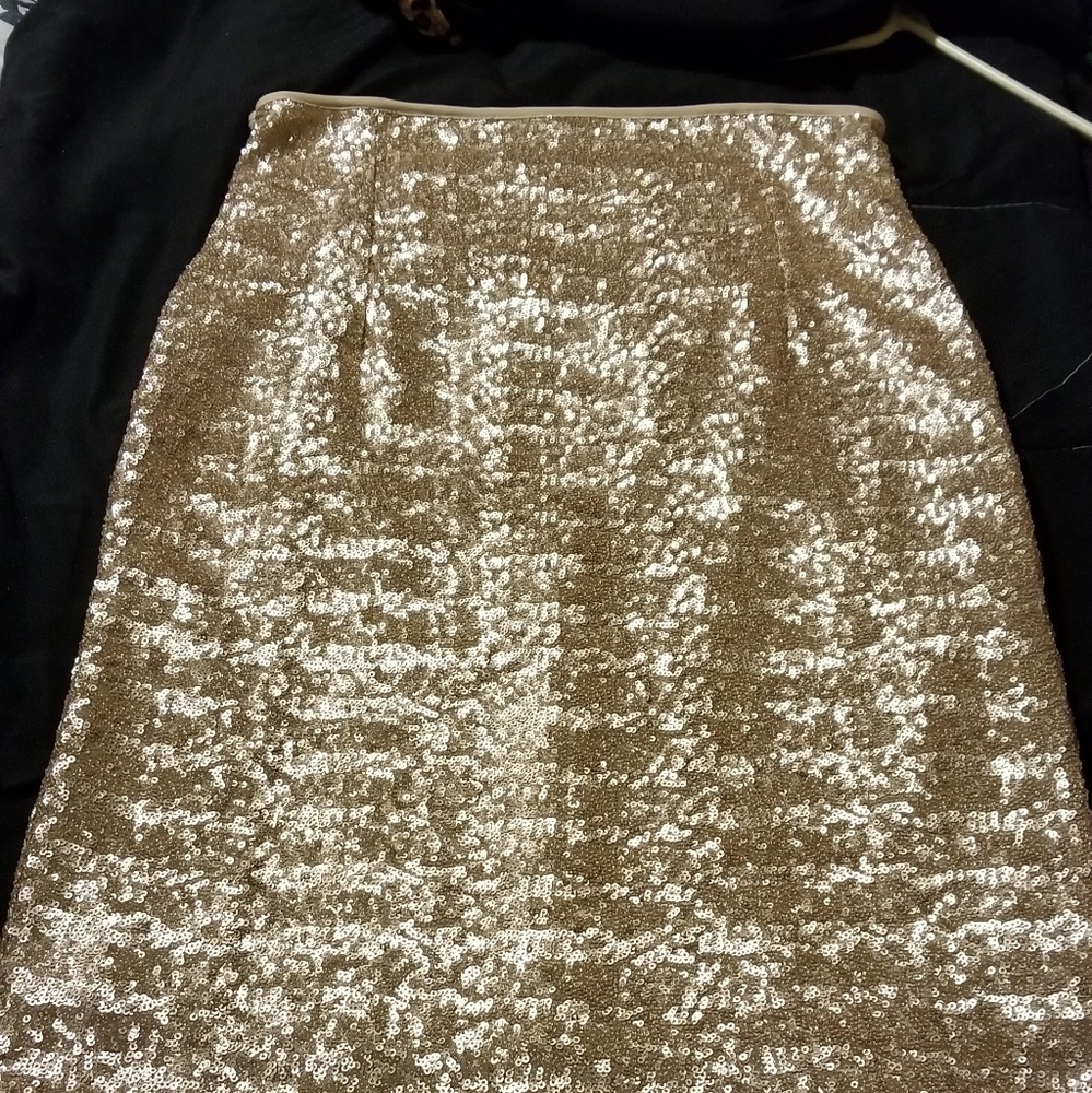 Gold sequined skirt